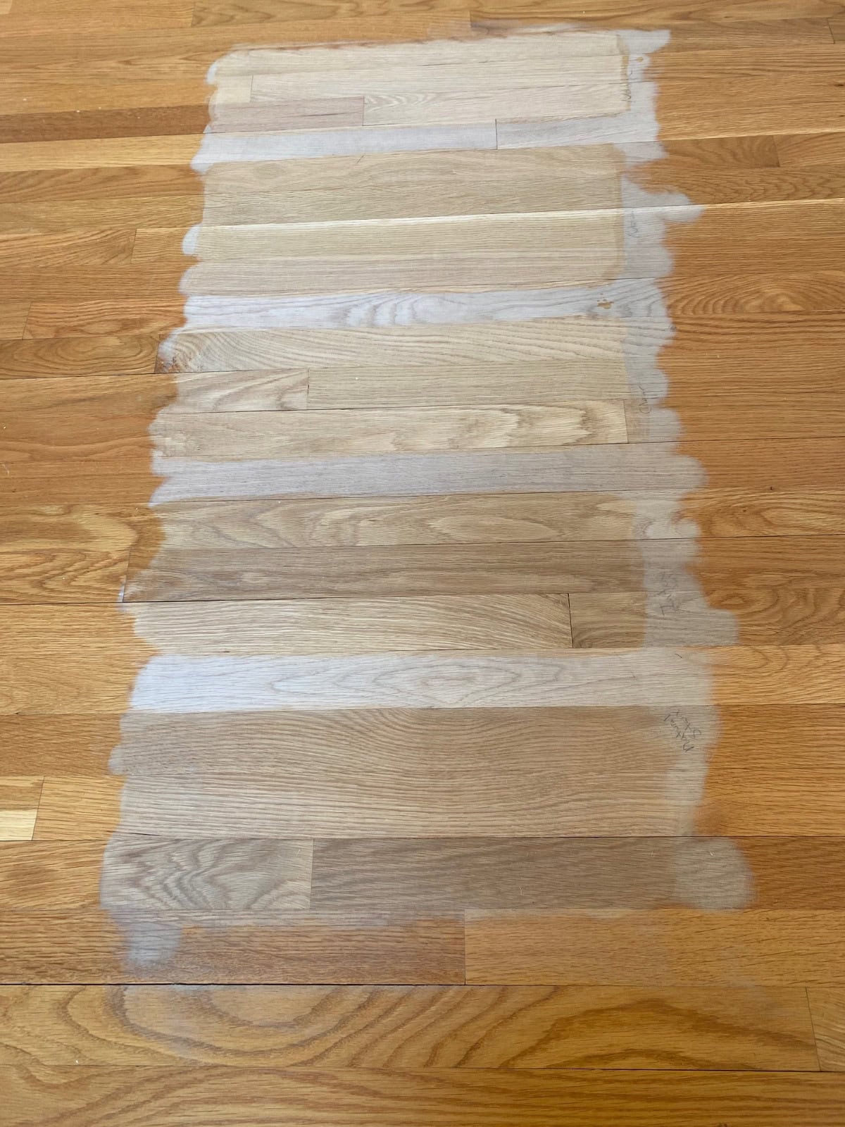 Bona water-based color samples and DuraSeal stain tested on white oak during hardwood floor refinishing in Avon CT 06001