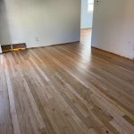 Finished natural red and white oak hardwood floors with clear Bona sealer and Bona Mega polyurethane in Manchester CT.