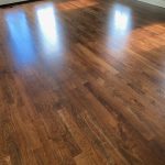 Finished character cherry hardwood floor after custom staining and hardwood floor refinishing in Tolland CT 06084