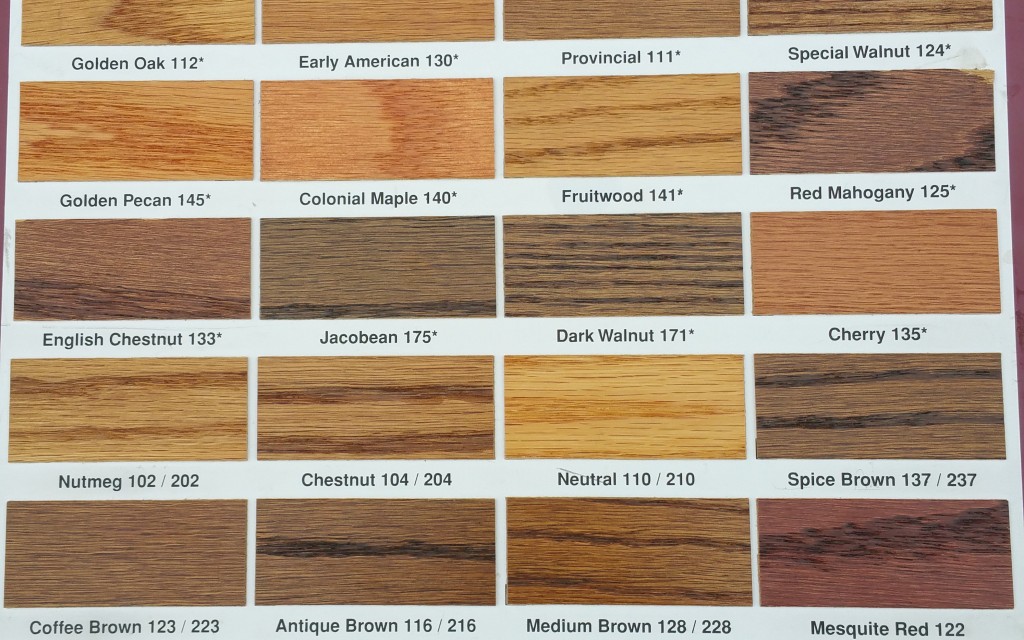 Duraseal Stain Color Chart