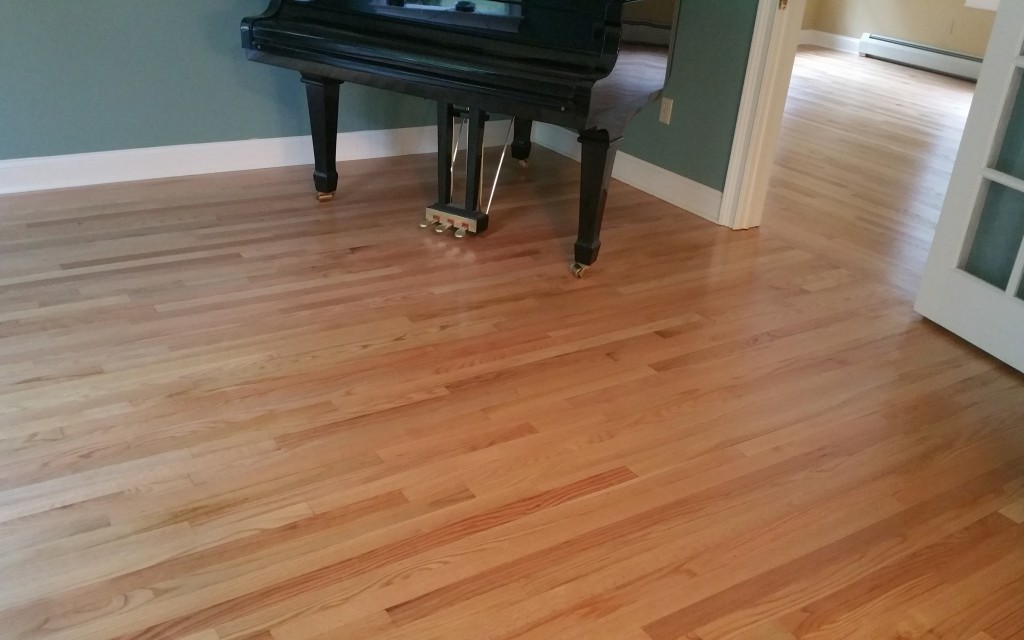 Red Oak with Sealer and 2 coats of Natural Finish Hardwood Flooring Refinishing in Hartford CT